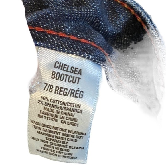 Vintage AEROPOSTALE Chelsea Bootcut Distressed Dark Wash Jeans Size 7/8 - Picture 7 of 8